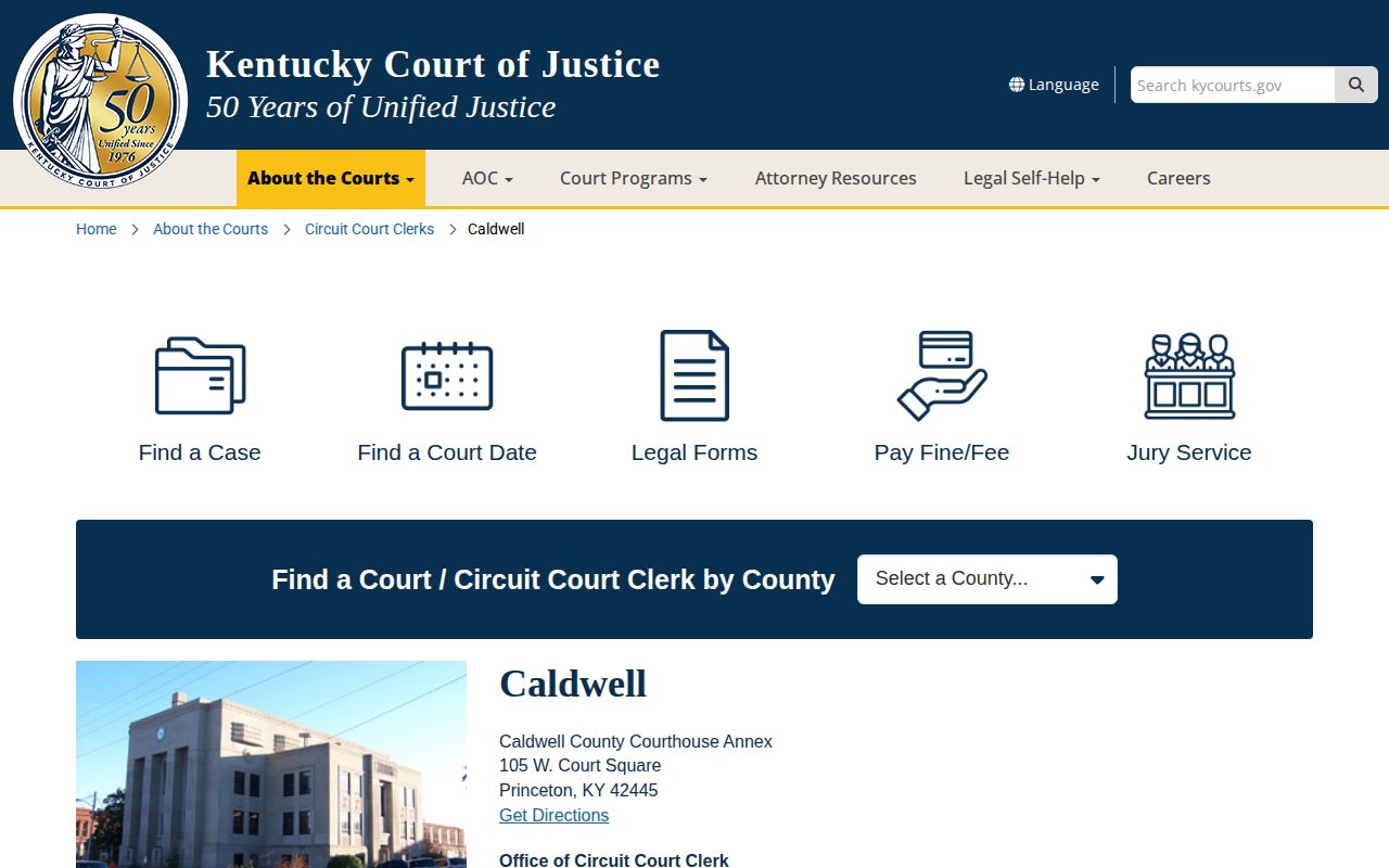 Caldwell Circuit Court Clerk access for inmate release records