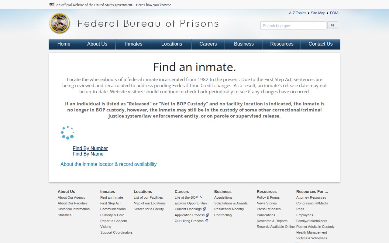 Federal BOP locator for Caldwell County released inmate searches